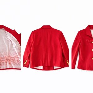 CAbi Red Blazer with Gold Buttons